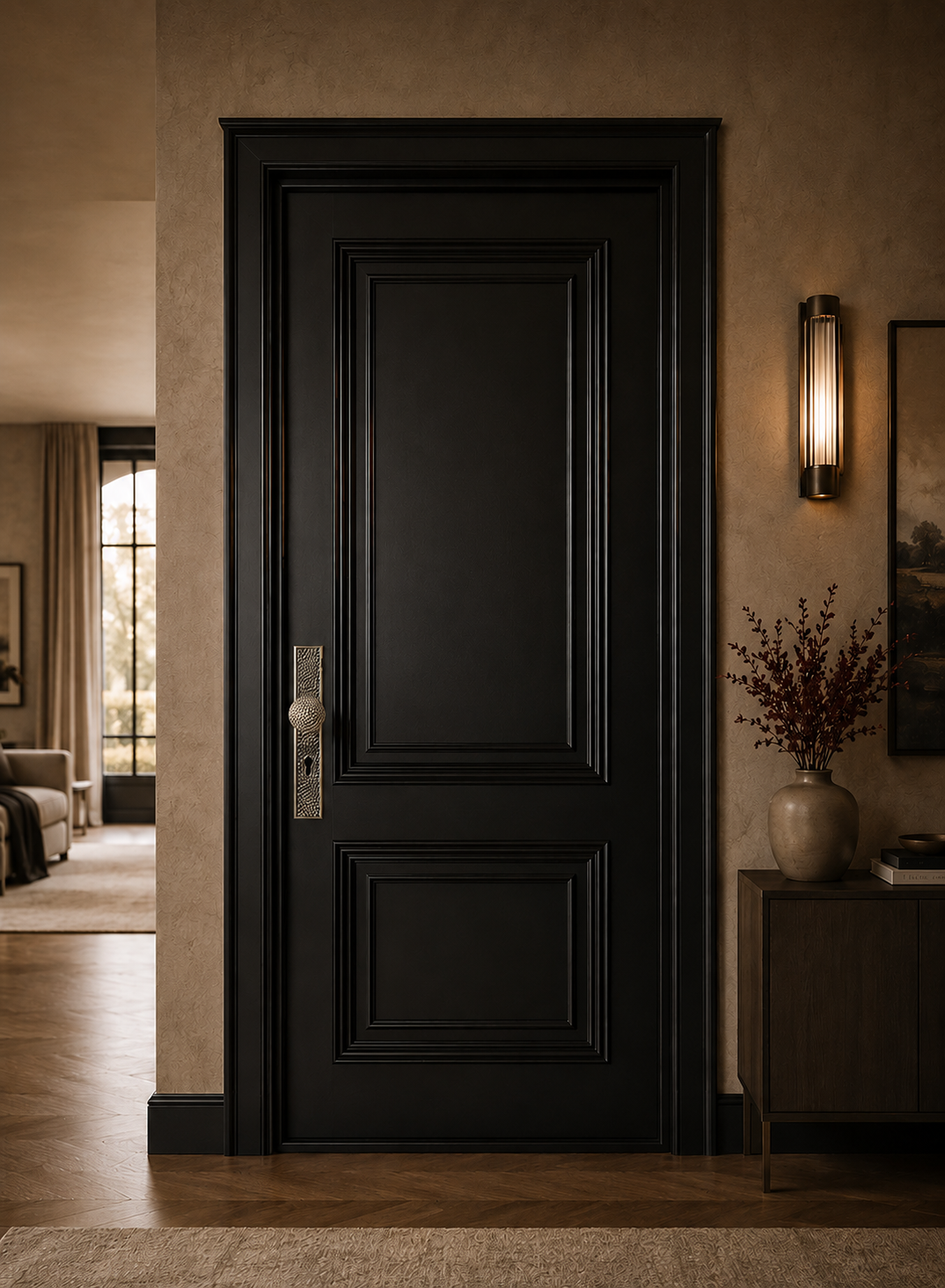 Silver Hammered luxurious Door Lock
