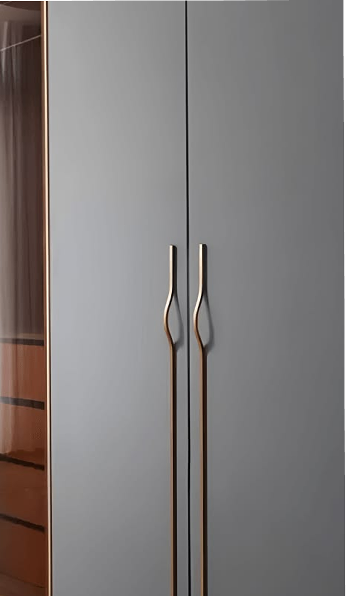 Wave Profile Cabinet Handle - Matte Black Antique Gold - Material HUB Bangladesh