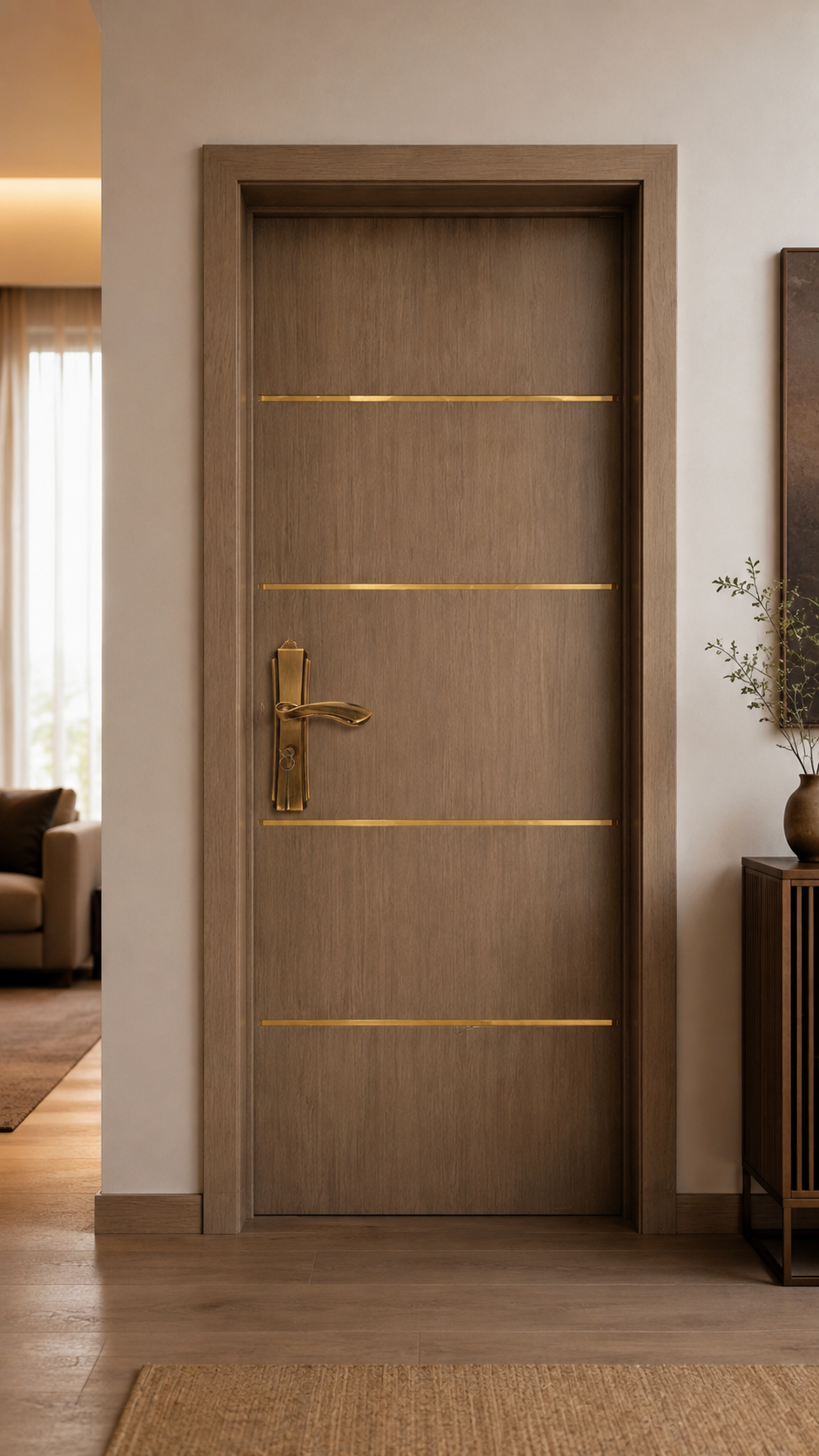 Brushed Steel Contemporary Door Lock