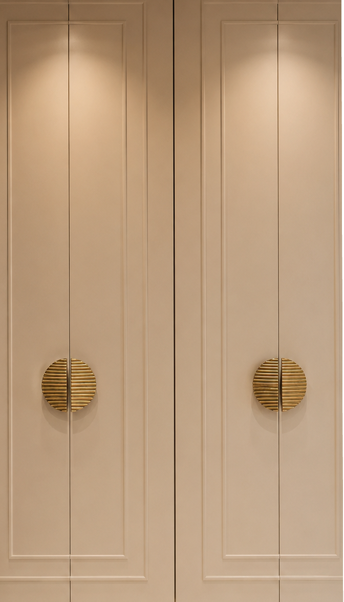 Ribbed Semi-Circle Cabinet Handle - Antique Gold Horizontal Ribbed - Material HUB Bangladesh