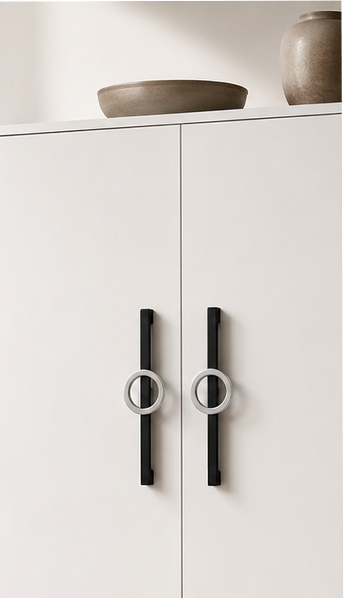 Ring Cabinet Handle - Black Grey Open Ring - Material HUB Bangladesh